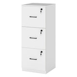 Levede File Cabinet 3 Drawers Filing Storage Cabinet HO0607-WH-AU