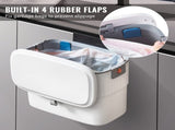 Kitchen Compost Bin with Lid 1.8 Gallon Hanging Trash Can with Lid, 7 Liter Wall-Mounted Garbage Can V1369-AZ3-W-01887