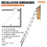 Attic Ladder Telescoping, 158.76kg Capacity, 100cm x 59.94cm,Multi-Purpose Aluminium Extension, V952-SSKKSGLTLHJ3RSMJGV0