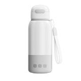 White Portable Constant Temperature Electric Water Cup 450ml 100W Rechargeable Baby Formula Maker V888-ELOSUNG51236