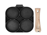 4-Hole Non-Stick Frying Pan, Egg & Pancake Cooking Pan, Induction & Gas Cooker V1263-JX-2986