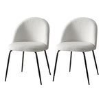 Artiss Dining Chairs Set of 2 Sherpa Boucle White MO-DIN-KJC150-VEL-WHX2