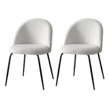 Artiss Dining Chairs Set of 2 Sherpa Boucle White MO-DIN-KJC150-VEL-WHX2