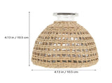 Handmade Woven Vase Light Brown Glass Natural Grass Home Adorn 1Pc V1366-AZ2-W-25479