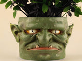Green Unique Goblin Head Planter Pot - Resin Monster Face for Succulents & Decor V888-ELOSUNG26220