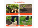 4 Tines Garden Fork Fiberglass Handle 45 in Spading Pitchfork Heavy Duty V952-HYCWJCGC4C1JX8KB8001V0