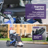 EQUIPMED Power Electric Wheelchair, Long Range, Airline Approved, Folding, Aluminium Frame, Lithium V219-HELWLCEQPKB6A