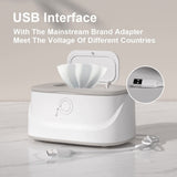 White USB-Powered Baby Wet Wipes Warmer - Portable and Adjustable Heating V888-ELOSUNG16078