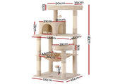i.Pet Cat Tree 143cm Tower Scratching Post Trees Scratcher Condo House Beige PET-CAT-M143-BE