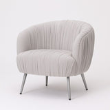 Interior Ave - Vespa Pleated Velvet Accent Chair Pearl Grey V355-IA-AC-VG