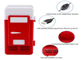 LED Mini USB Refrigerator USB Refrigerator Drinks Beverage Cans Refrigerator and Heater Red V1294-YM0722-JY05497-01