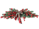 Artificial Xmas Swag for Front Door 27.6in Xmas Swag Decoration with Red Berry Balls Bow for V1294-YM0901-240926HL07-1