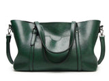 Elegant PU Leather Tote Bag with Detachable Strap - Green V888-ELOSUNG15334