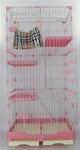 146 cm Pink Pet 4 Level Cat Cage House With Litter Tray & Wheel 72x47x146 cm V278-CSN-1-3-M-3-PINK