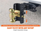 Adjustable Trailer Hitch, 152.4 mm Drop & 114.3 mm Rise Hitch Ball Mount with 50.8 mm Receiver, V952-SQTQJTCB2225DZS3SV0