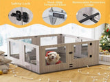 Indoor Dog Pen Tempered Glass Kennel w/ Pad V178-66969