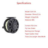 Fly Fishing Reel with Nylon Line, for Fly Line Backing Line and Taper Leader V1192-AZ-W-30777