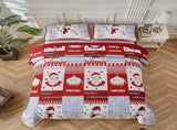 Winter Wonderland snowman santa Christmas Queen Bedspread Set V745-MAC080253Q13U