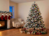 Christabelle 2.3m 7.5ft Alpine Snow Christmas Tree Pre Lit Multi Function LED Flocked Pine Cone 112_WFLAS75