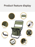 Foldable Camping Chair with Integrated 10L Insulated Cooler Bag - Camouflage color V888-ELOSUNG26698