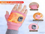 BLACK Professional USB electric heating fingerless gloves, unisex, with LED temperature display, V1232-JRST001