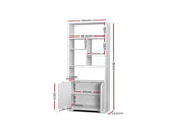 Artiss Bookshelf with Cabinet - GINA White FURNI-E-MORE-03-WH-AB