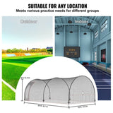 Baseball Batting, Softball and Baseball Batting Net and Frame, 22x12x8ft Practice Portable V952-BYBLXWKWBLXW771VRV0