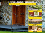 Handrails for Outdoor Steps, Fit 1 or 2 Steps Outdoor Stair Railing, Single Post Wrought Iron V952-LTFSSHSDDZJSFS001V0