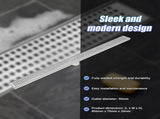 900mm Bathroom Shower Stainless Steel Grate Drain w/Centre outlet Floor Waste Square Pattern V63-832811