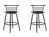Artiss 2x Bar Stools Swivel Leather Padded Metal BA-TW-T5033A-BKX2