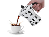 Aluminum Coffee Pot Kettle, Moka Maker for Home Use, Milk Cow Color, 3 Cups, 150ml V1263-JX-3001