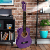Karrera 34in Acoustic Childrens Wooden Guitar - Purple NC-34-PU