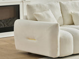35 "Teddy fabric sofa, modern lounge chair, upholstered with a pillow - Black V1316-W2564S00006