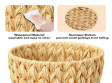 Perforated Plastic Small Trash Can Wastebask Waste Bin Garbage Container for Bathroom Bedroom Office V1369-AZ3-W-11021