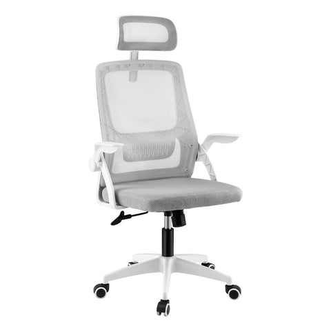 Artiss Ergonomic Office Chair Computer Desk Chairs Headrest Adjustable Grey OCHAIR-K-MESH-GY-WH