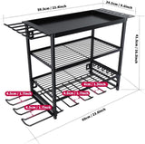 CARLA HOME 4-Tier Power Tool Rack Organizer Wall Mount with Drill Holder & Wrench Hooks for Cordless V178-36224