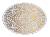 Round microfiber mandala beach towel hippie boho beach towel with tassels oversized wrap blanket tr V1188-TR101-14081-1