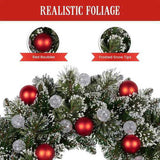 Christabelle 61cm Christmas Wreath Snowy Bristle with LED Lights Multicolour Front Door Decorat 112_SENSB104