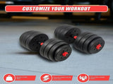 30kg Adjustable Rubber Dumbbell Set Barbell Home GYM Exercise Weights V63-834271