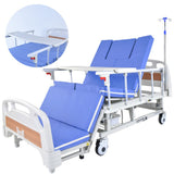 EQUIPMED 7 Function Medical Bed, w/ Mattress & Over Bed Table, Adjustable Back and Leg Lifting, V219-BNSADBEQM06A