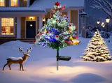 2 Set Solar Christmas Tree Decorations Outdoor Waterproof, LED Christmas Solar Stake V1366-AZ2-W-24486