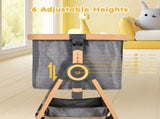 3 in 1 Grey Baby Bassinet Bedside Crib with Mattress, Adjustable Height and Storage Basket V178-59265