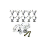10 Pieces Glass Cupboard Knobs Crystal Diamond Shape Pull Handle for Drawers Dresser Wardrobe V1237-ZY-528-262