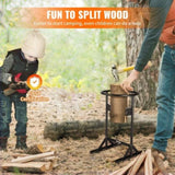 Firewood Kindling Splitter, 9''x17'' XL Wood Splitter, Unique V-Shaped Finger-Safety Blade, Manual V952-YXSDPC179INCHMTDAV0