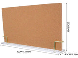 Framed Bulletin Board with Stand for Desk Display, Acrylic Support and Wood Frame with Push Pins V1192-AZ-W-21820