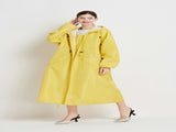 Size M Yellow Women's Chic Lightweight Waterproof Raincoat - Long Hooded Packable Rain Jacket with V888-ELOSUNG32643
