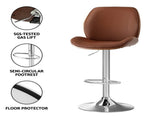 Artiss 4X Bar Stools Bentwood Adjustable Kitchen Counter Chair Leather Brown BA-TW-1209-BRX4