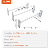 Van Roof Ladder Rack, 3 Bars Alloy Steel Roof Racks, 750 LBS Capacity Rain-Gutter Roof Rack, V952-XSHCH37503964J82WV0