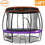 Kahuna Trampoline 14 ft with Roof - Purple TRA-KAH-14-PU-RF