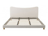 Artiss King Bed Frame with Boucle Headboard, Beige, 300kg Capacity BFRAME-H-DORA-K-BG-ABC